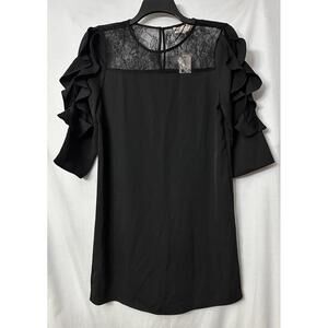 NWT Philosophy‎ Womens Black Short Sleeve Lace Casual Dress Size Small